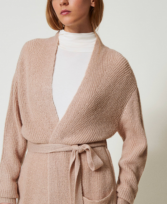 Кардиган удлиненный с поясом