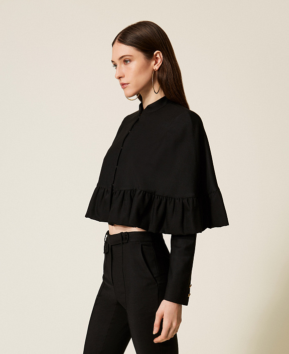 Жакет-накидка из смесовой шерсти