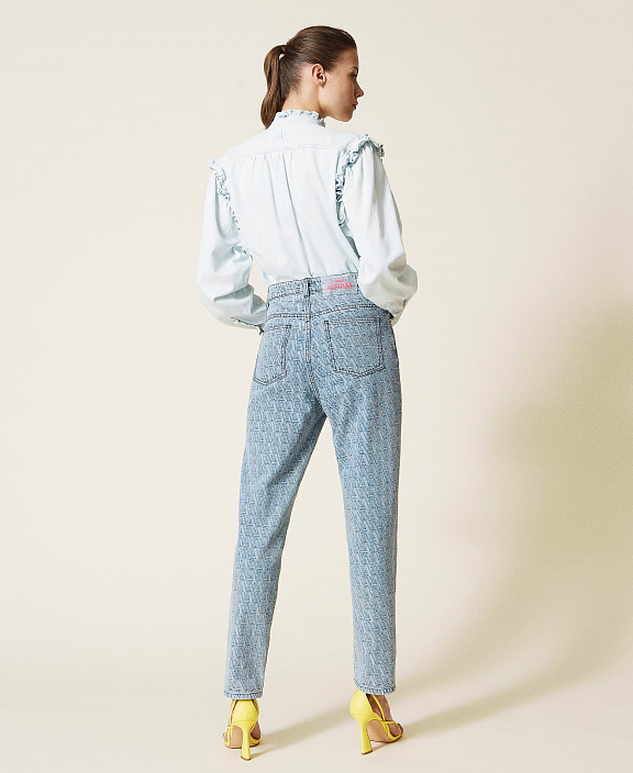 Классические джинсы с жаккардовым логотипом