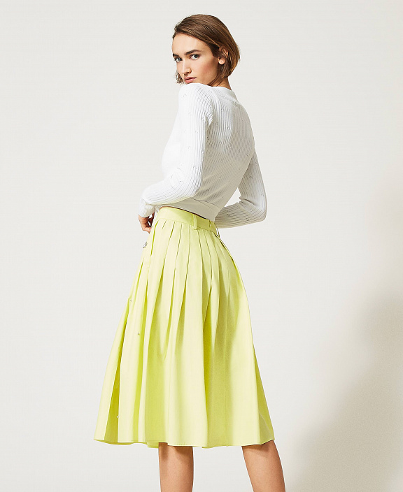 Юбка из поплина с вышивкой