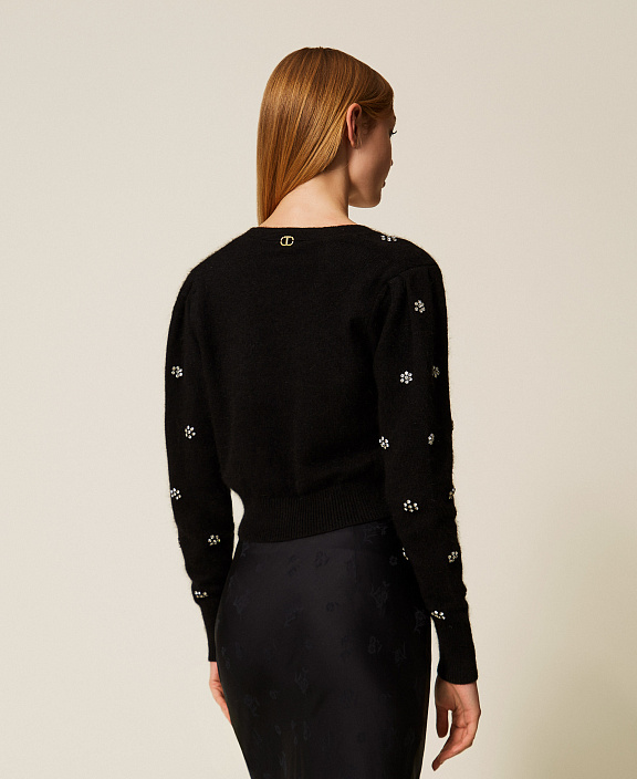 Кардиган из смесовой ангоры с вышивкой