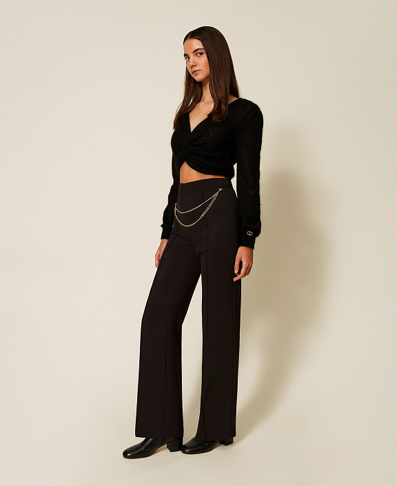 Брюки из креп-кади с поясом