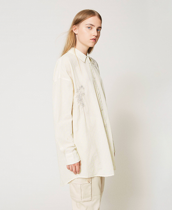 Удлиненная рубашка из ткани филькупе