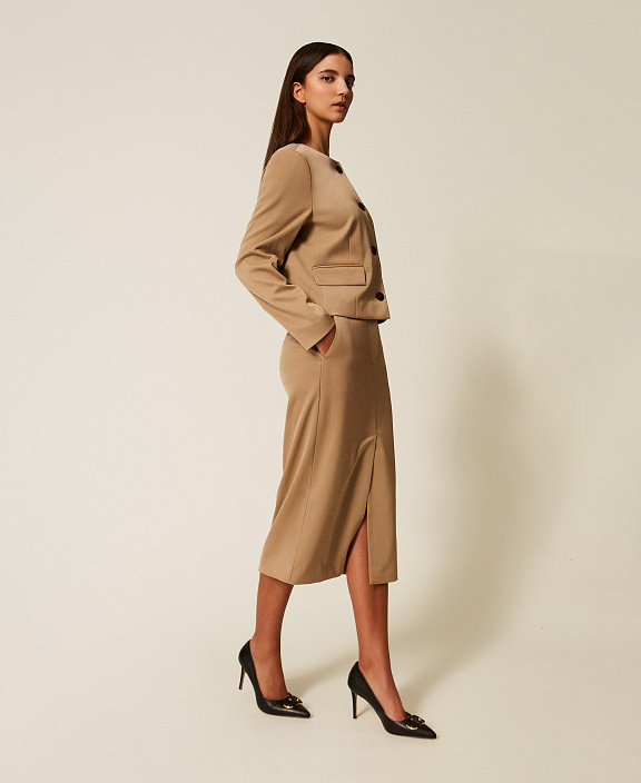 Юбка миди с разрезом