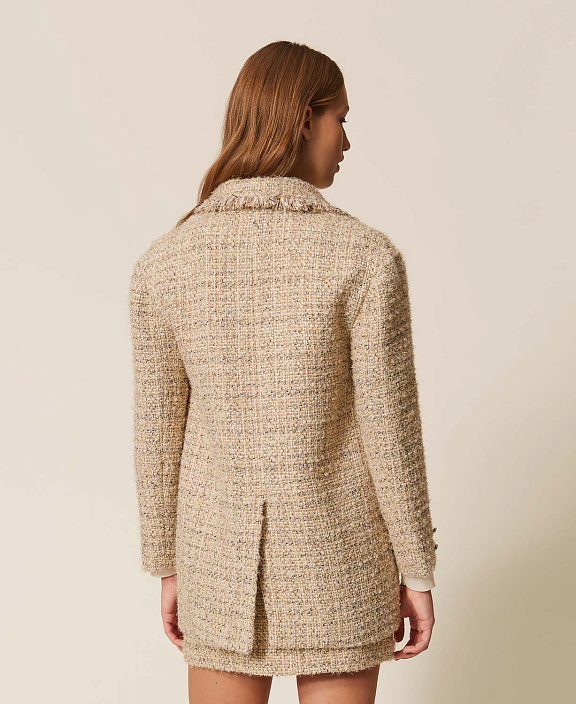 Пальто из букле с люрексом