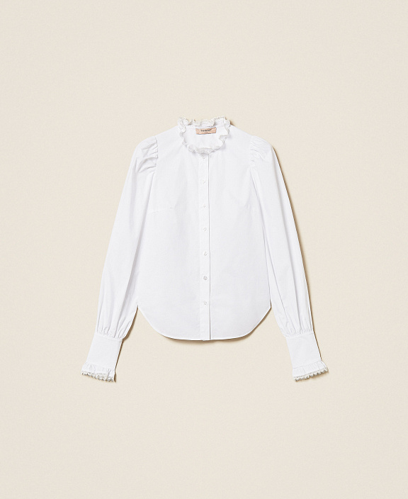 Поплиновая рубашка с кружевом