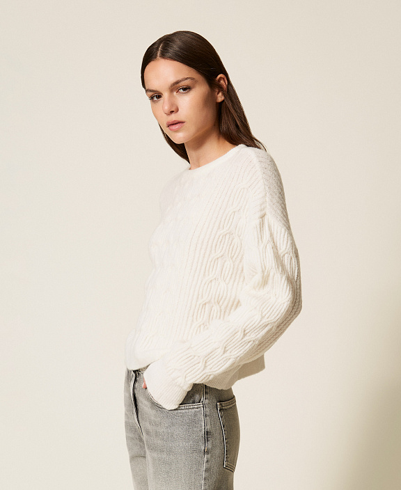 Джемпер с косами из смесовой шерсти