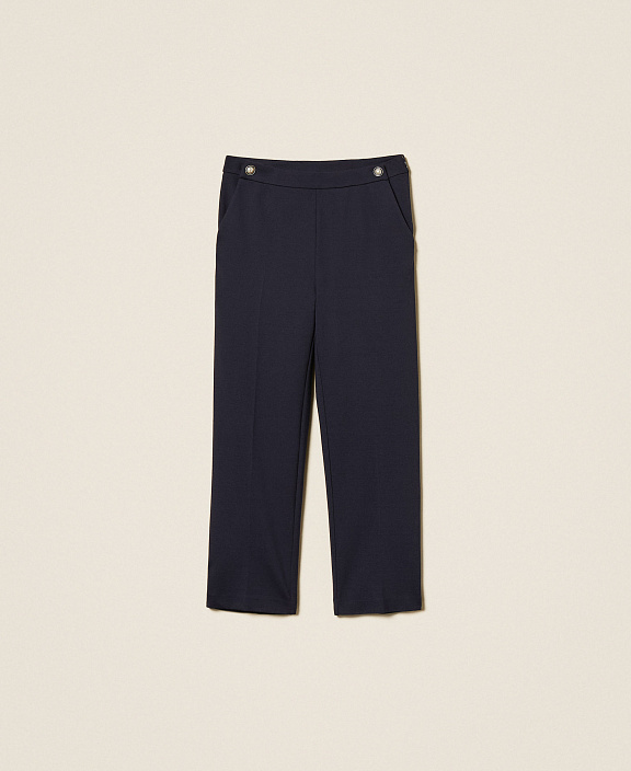 Брюки-сигареты с декоративной отделкой