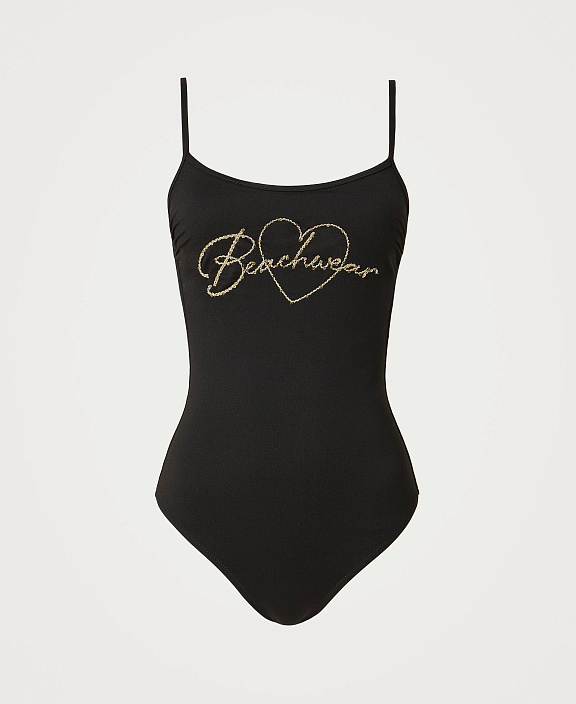 Слитный купальник с пайетками