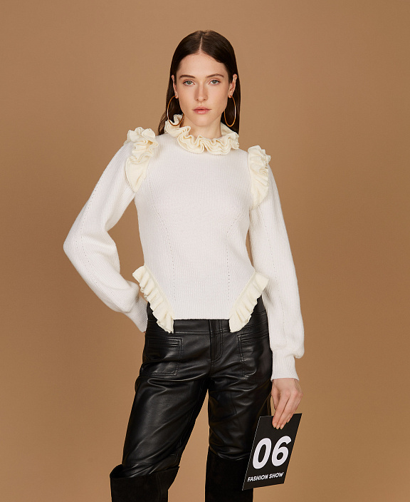 Свитер из смесовой шерсти с оборками