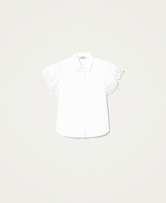Поплиновая рубашка с кружевом