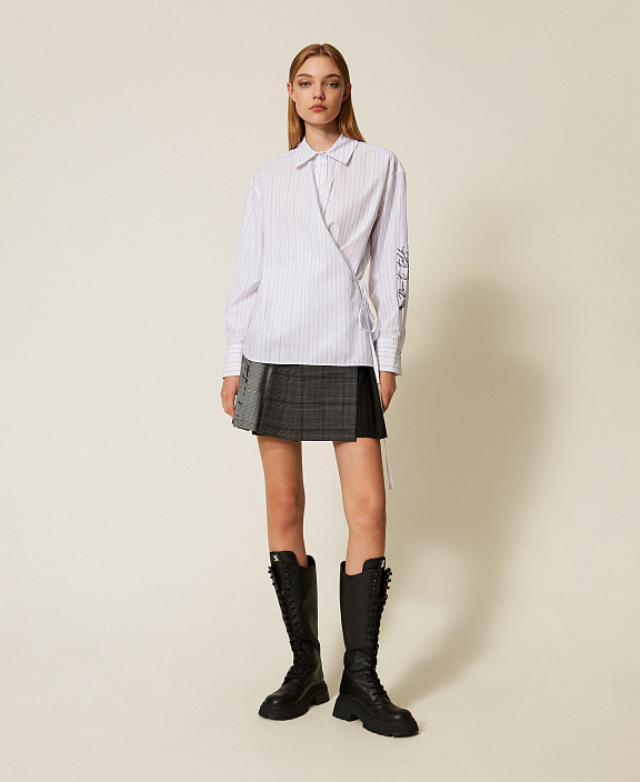 Рубашка MYFO в полоску с вышивкой