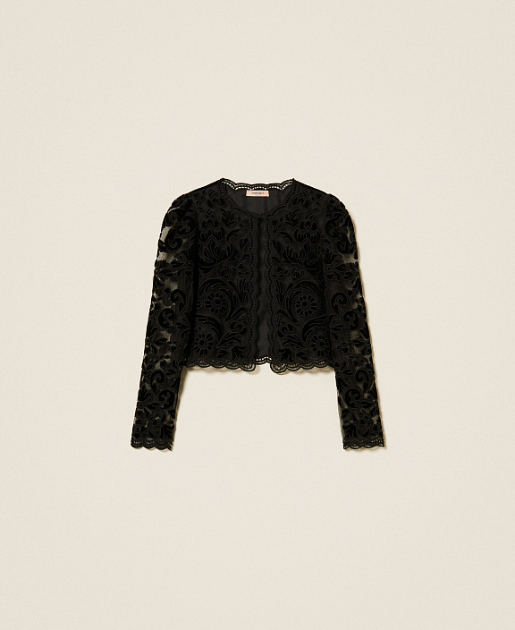 Жакет из тюля с вышивкой