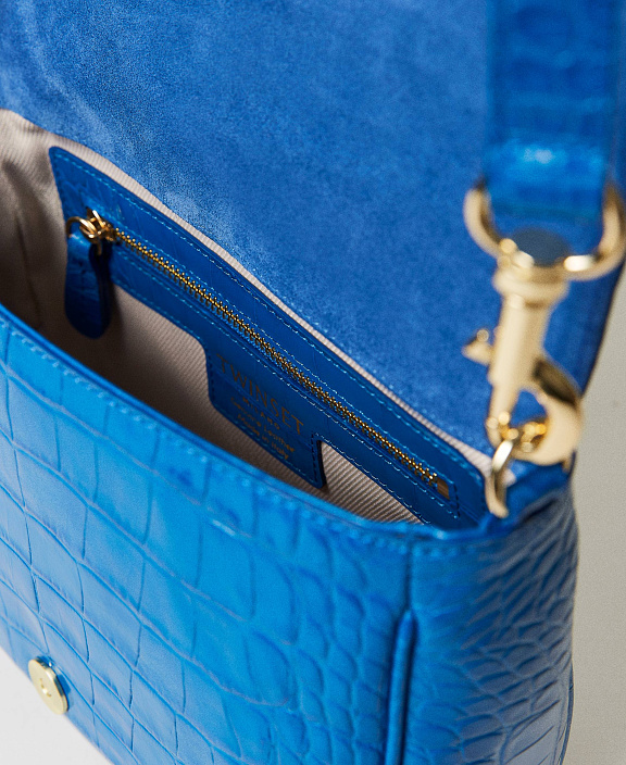 Кожаная сумка через плечо с тиснением под крокодила