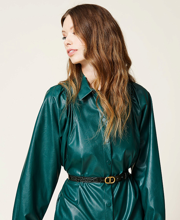 Кожаный ремень с крокодиловым принтом