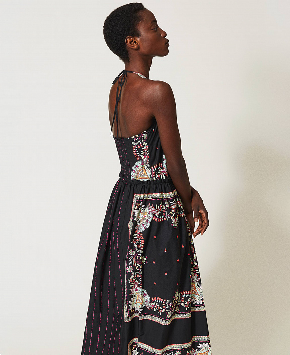 Платье из поплина с платочным принтом