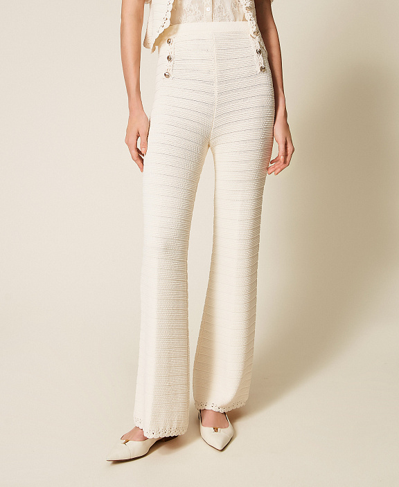 Трикотажные брюки с кроше