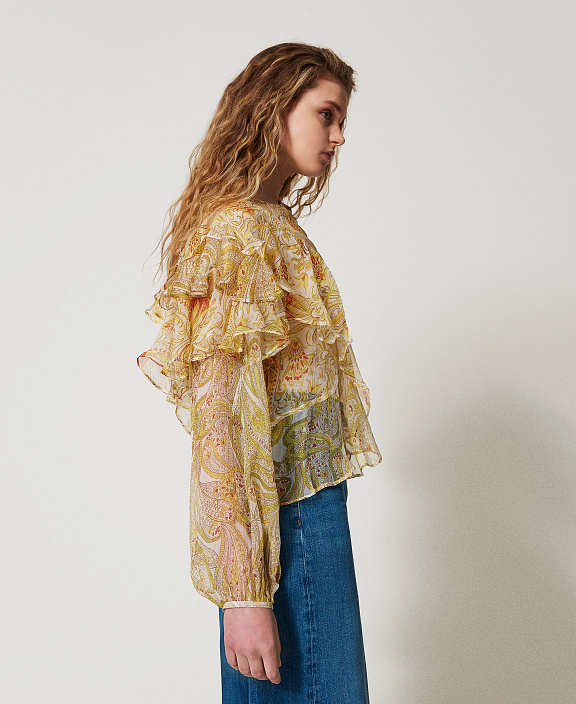 Блузка Salina из креп-шифона с принтом