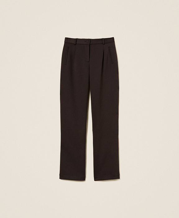 Широкие брюки из неопреновой ткани