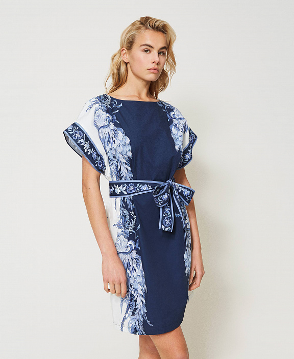 Платье из поплина с принтом