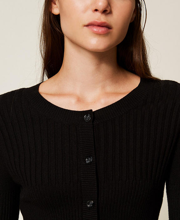 Облегающий кардиган в рубчик