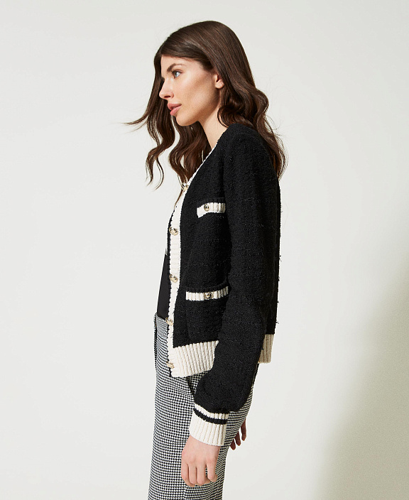 Кардиган с контрастной отделкой