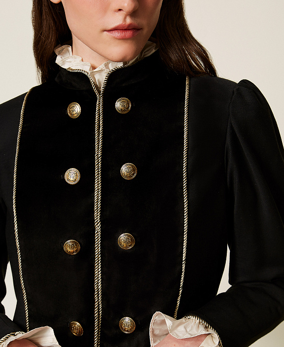 Жакет из смесовой шерсти и бархата