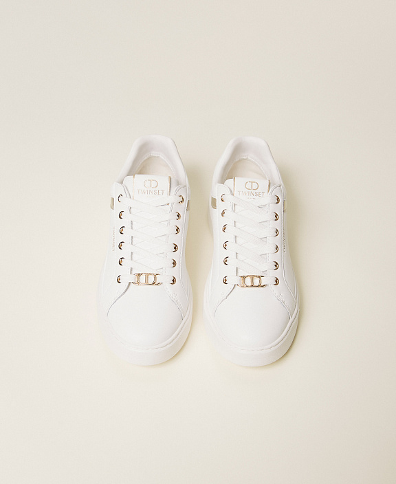 Кожаные сникеры с логотипом