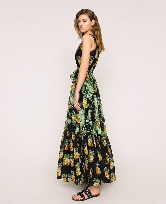 Длинное платье с принтом
