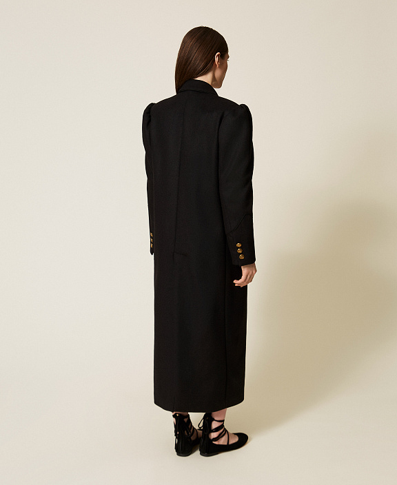 Длинное пальто из полушерстяного сукна