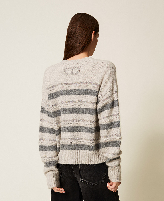 Кардиган в полоску из смесовой альпаки