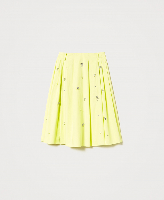 Юбка из поплина с вышивкой