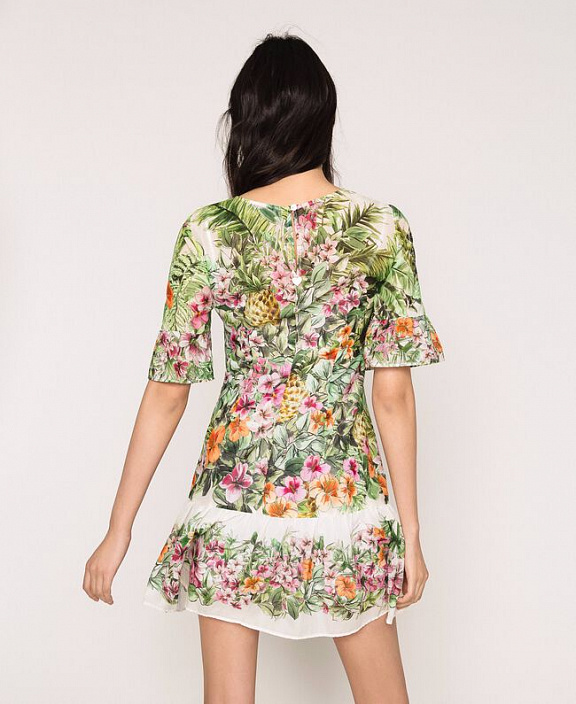 Короткое платье с цветочным принтом