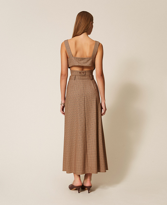 Длинная юбка в виндзорскую клетку