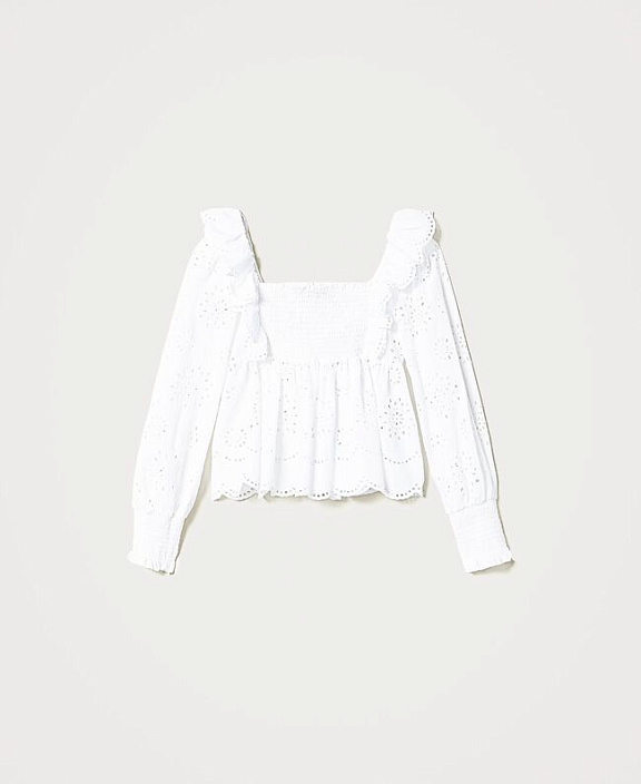 Блуза из муслина с шитьем Сангалло