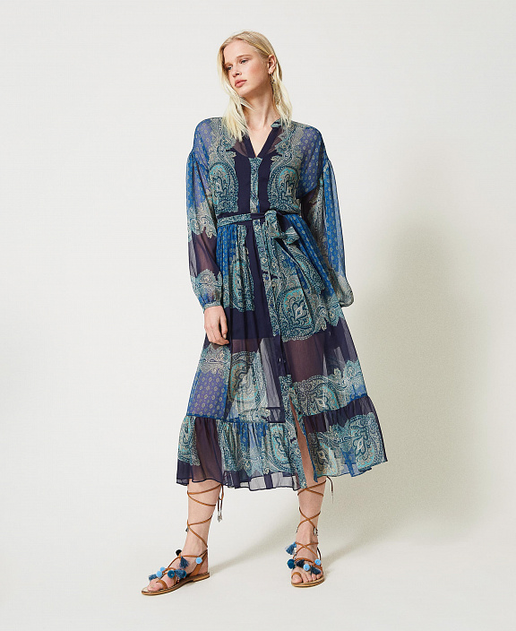 Платье миди с орнаментом