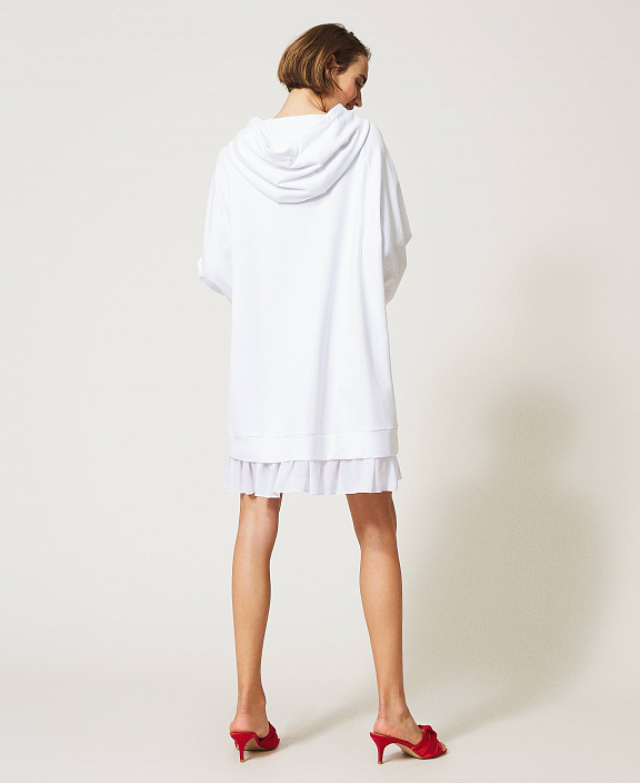 Толстовка макси Polaris с перьями и оборкой