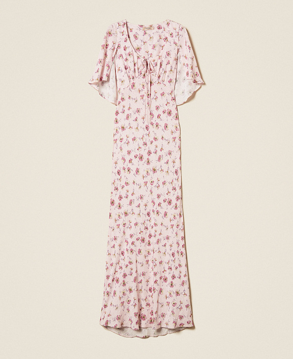 Длинное платье с цветочным принтом