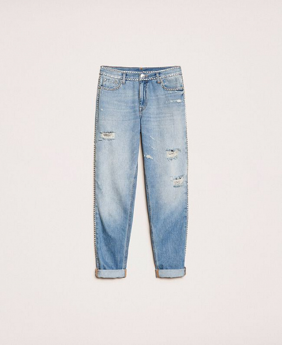 Джинсы с потертостями