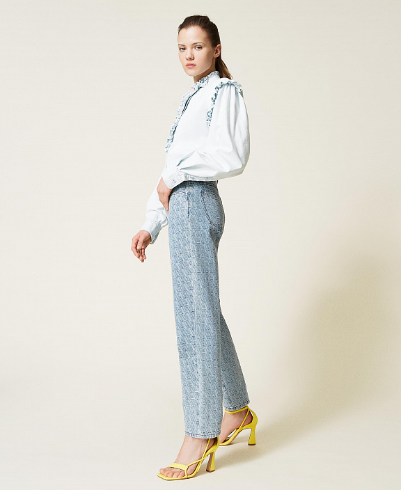 Классические джинсы с жаккардовым логотипом