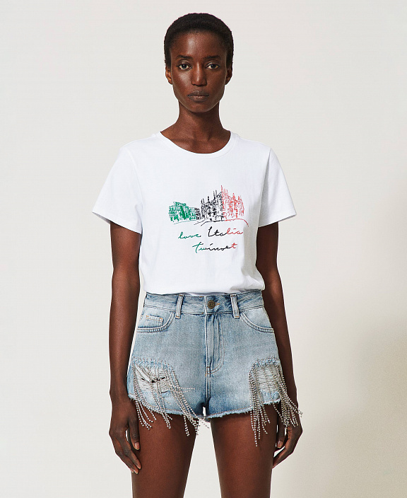 Футболка с вышивкой "Love Italia"