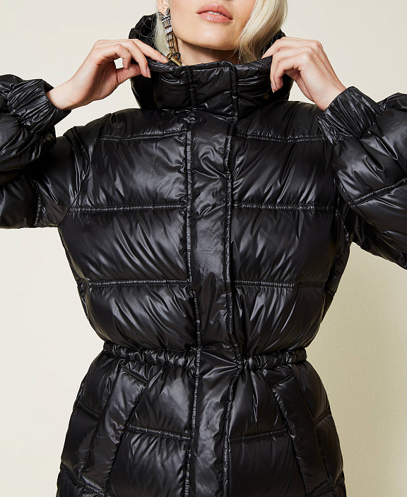 Длинный пуховик с наполнителем из натурального пуха