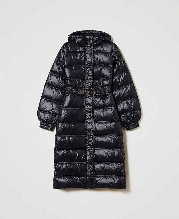 Пуховик с поясом