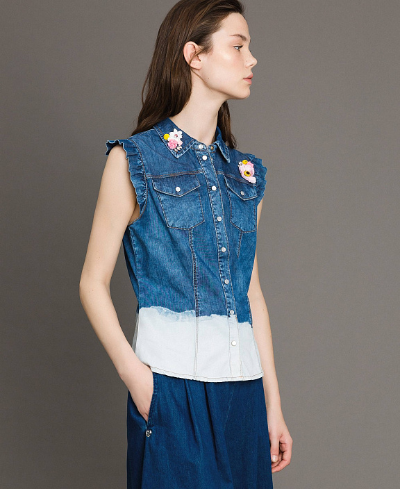 Джинсовая жилетка