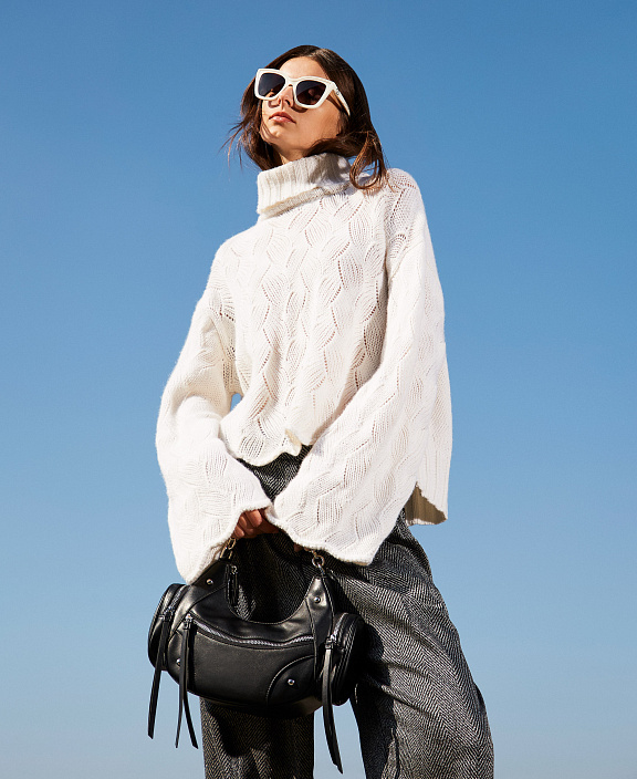 Джемпер из смесовой шерсти с фестонами