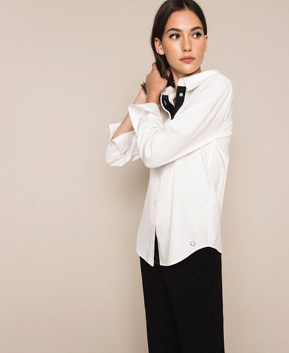 Рубашка с контрастной планкой