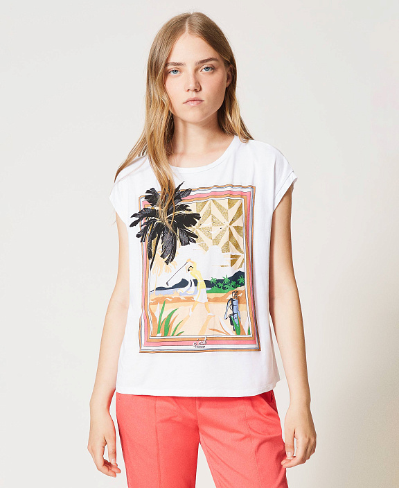 Футболка из джерси с принтом