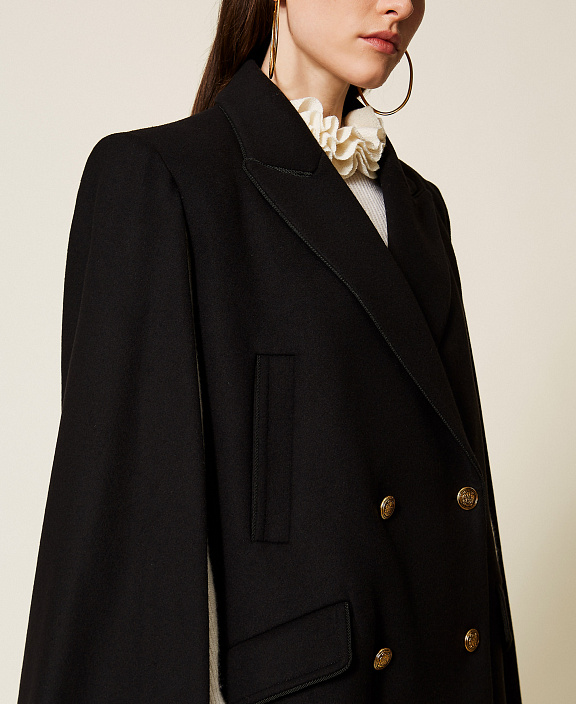 Накидка-бушлат из полушерстяного сукна