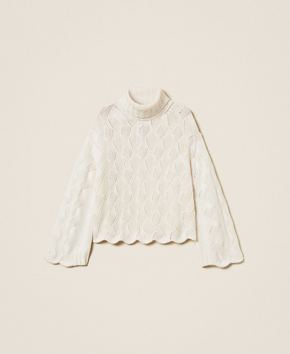 Джемпер из смесовой шерсти с фестонами