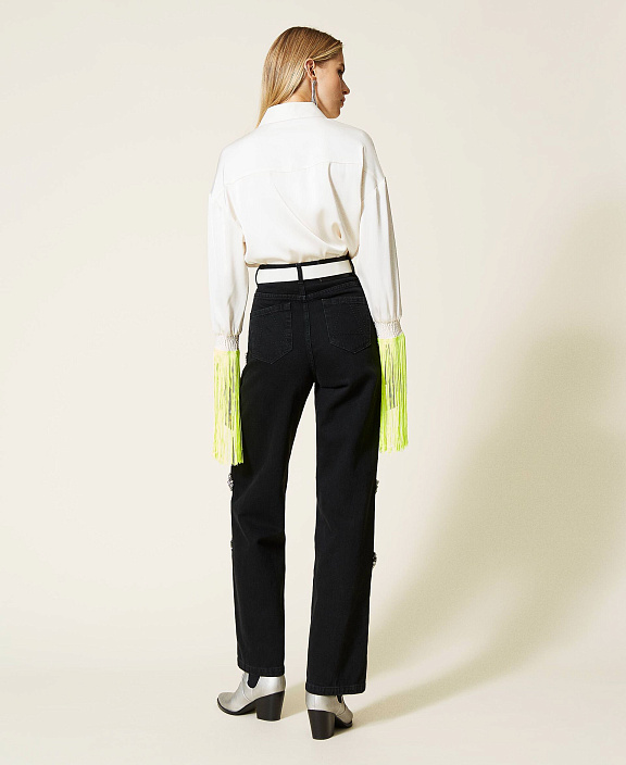 Свободные прямые джинсы Diamond с патчами